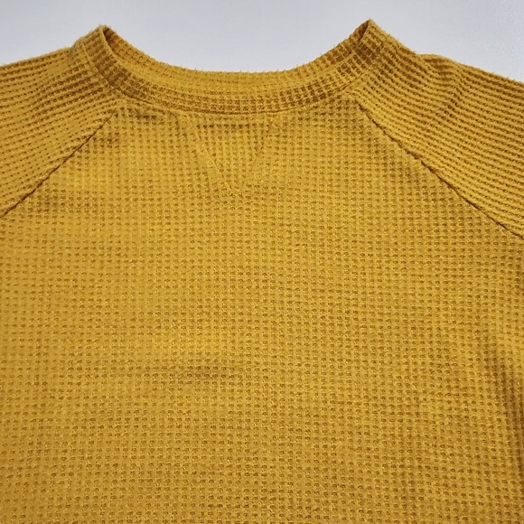 Cat & Jack Girls Mustard Yellow Thermal Long Sleeve Shirt Size 7/8 - Picture 2 of 5